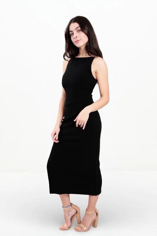 ARLETTE TUCK MIDI DRESS Cozy Spaghetti Strap Midi Dress