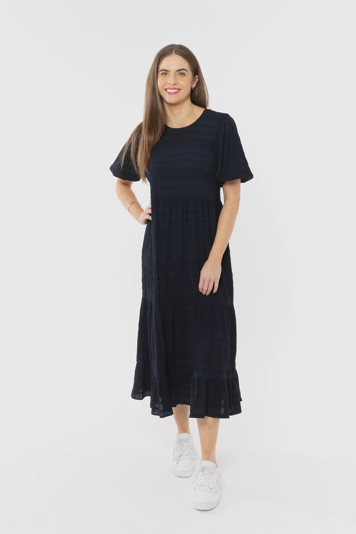 Complete Midi Dress - Navy Carefree Cozy Spaghetti Strap Midi Dress