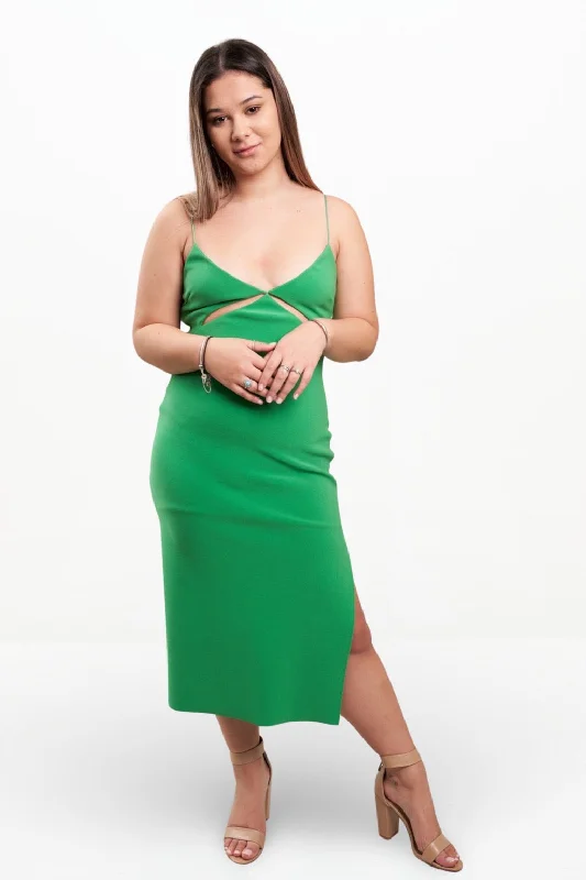 EMERALD AVENUE MIDI DRESS (EMERALD) Comfortable Casual Midi Dress