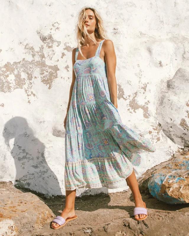 Hideaway Shine On Midi Dress - Mint Cozy Midi Dress with Pockets