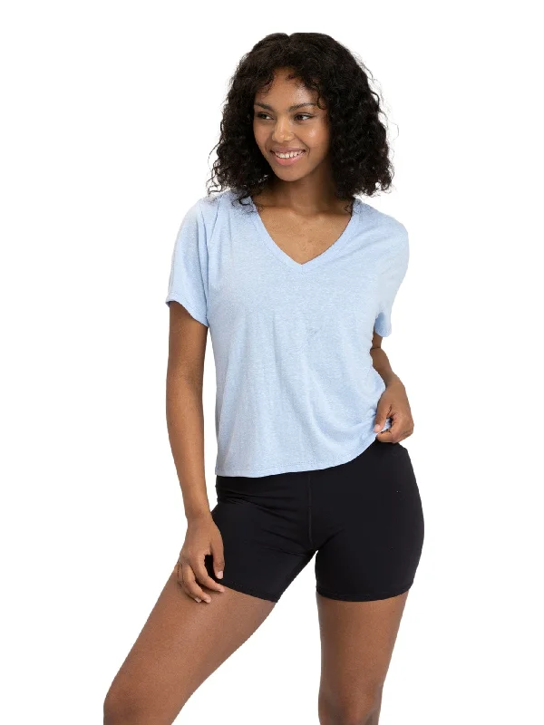 Ada Triblend V-Neck Tee Basic T-Shirt Crew Neck Short Sleeve