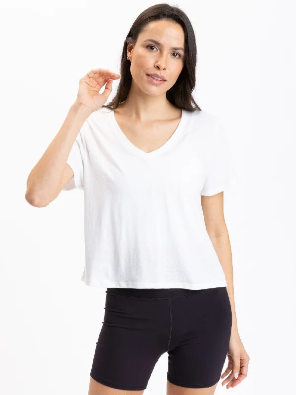 Ada Triblend V-Neck Tee Terry Blend Velvet Blend Canvas Blend