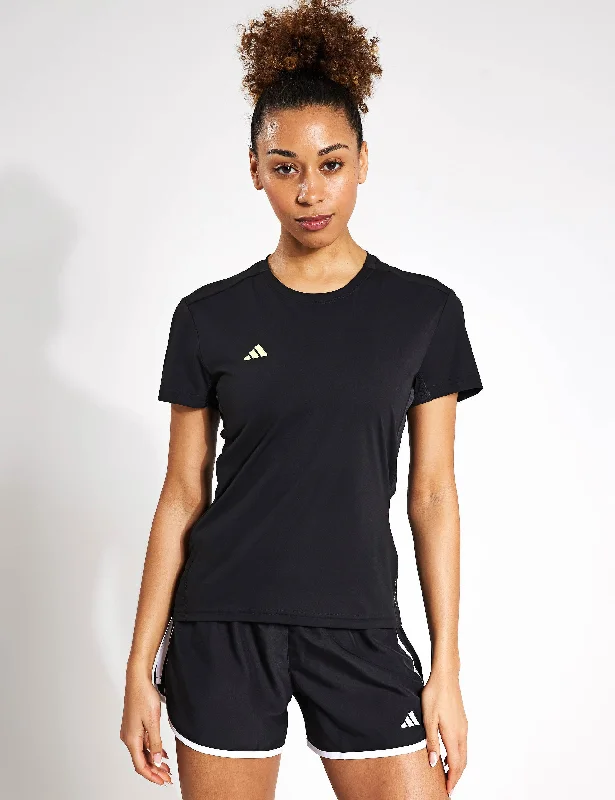 Adizero Essentials Running T-Shirt - Black Mesh Blend Leather Blend Suede Blend