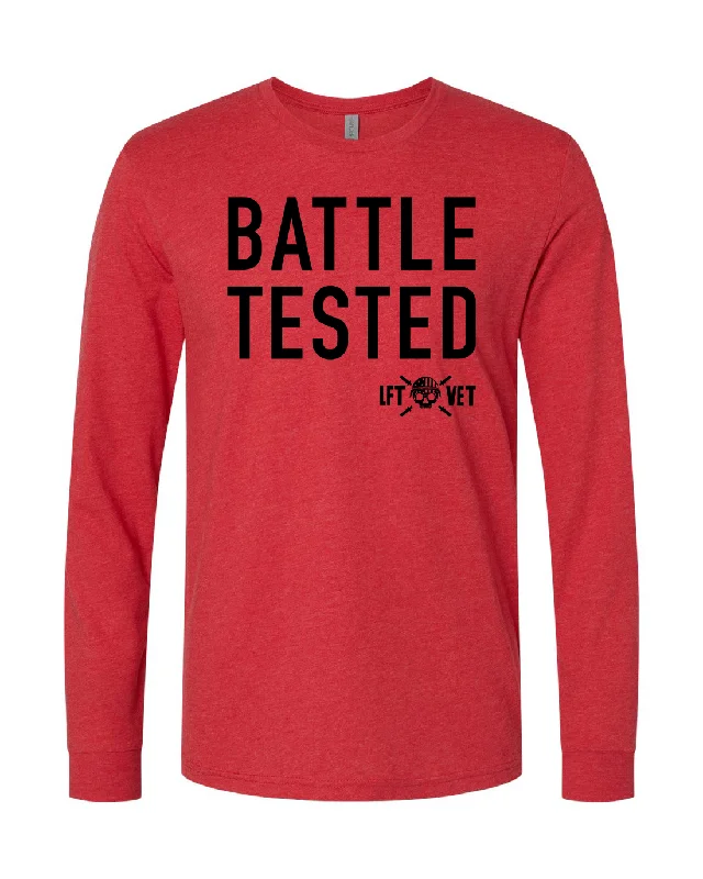 Battle Tested Long Sleeve Tee Solid Print Embellished