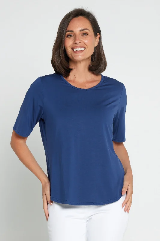 Belinda Modal Tee - Navy Anti-Shrink Durable Soft