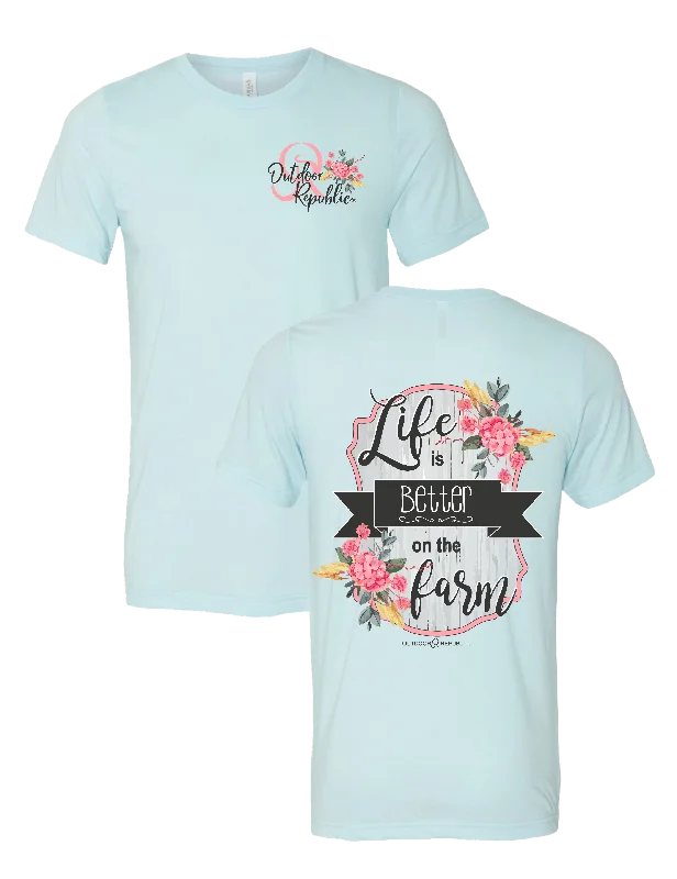 Life is Better on the Farm T-Shirt (Ladies Design) Layered Multi-layer Single Layer