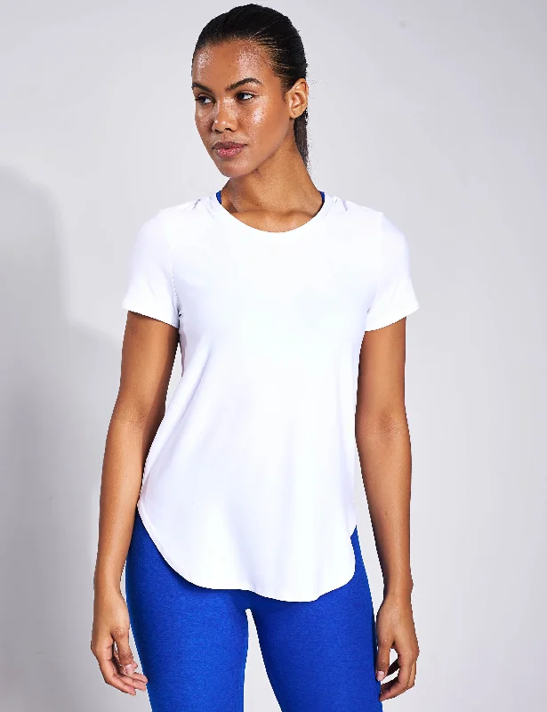 Featherweight On the Down Low Tee - Cloud White Zippered Front Buttoned Front Snap Front