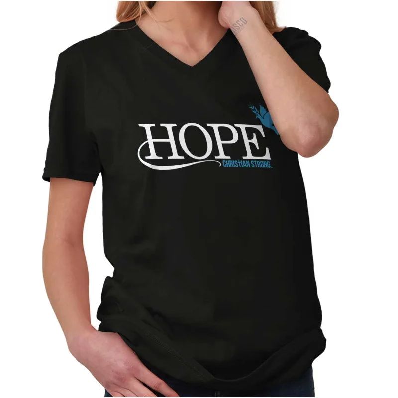 Hope V-Neck T-Shirt Machine Wash Dry Clean Hand Wash