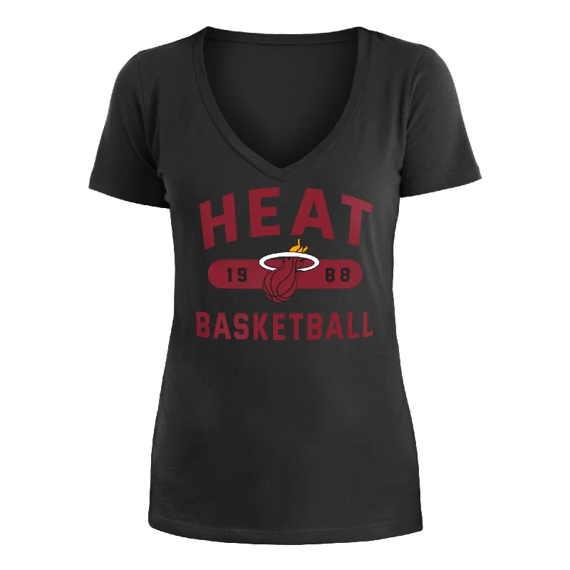 New Era Miami HEAT Basketball Women's Tee Nylon Fabric Polyester Fabric Spandex Fabric