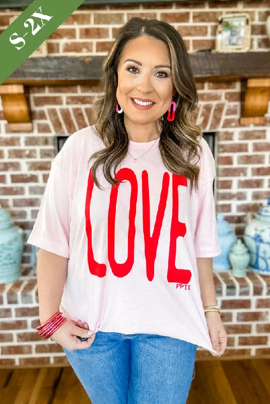 Love Tee Graphic T-Shirt Round Neck Polyester