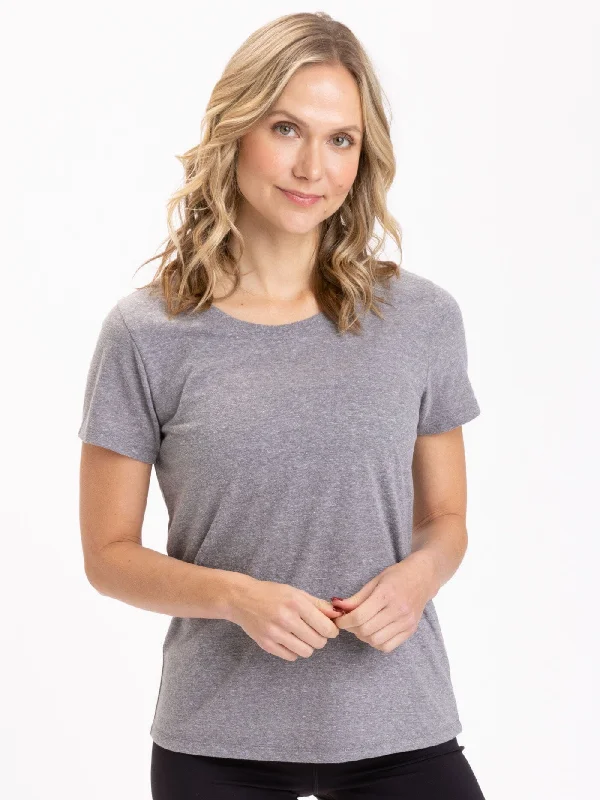 Odette Triblend Crew Tee Striped Floral Plaid