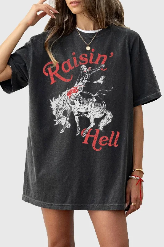 Raisin Hell Oversized Mineral Tee Welt Pockets Slit Pockets