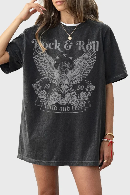 Rock N Roll Mineral N Free Tee Collared T-Shirt Boat Neck A-Line