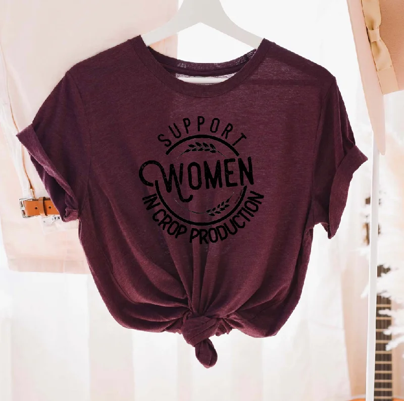 Support Women in Crop Production T-Shirt (XS-4XL) - Multiple Colors! Handmade Hand-knitted Hand-woven