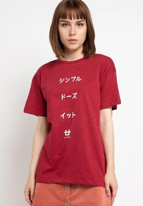 LTB49F MM sdi katakana logo mr nap T-shirt Merah Nylon Fabric Polyester Fabric Spandex Fabric