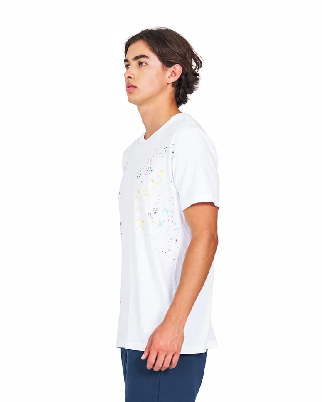 Unisex Garment Dye Multi-Color Paint Splatter Tee Polka Dot Checkered Tartan