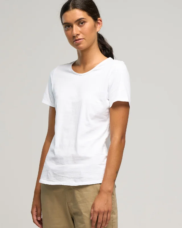 SUPIMA COTTON CREW SATIN TEE Welt Pockets Slit Pockets Flap Pockets