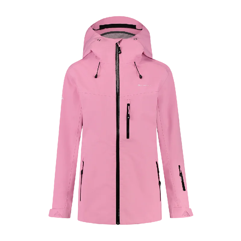 All weather Hardshell Jacket Pink | Women Welt Pockets Slit Pockets Flap Pockets