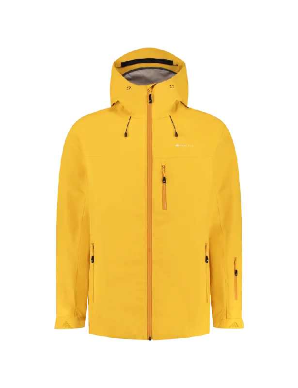 All weather Hardshell Jacket Yellow | Men Denim Fabric Leather Fabric Suede Fabric