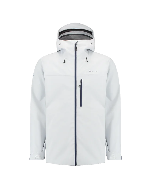 AR Hardshell Jacket Pale Grey | Men Toggled Jacket Drawstring Jacket Belted Jacket