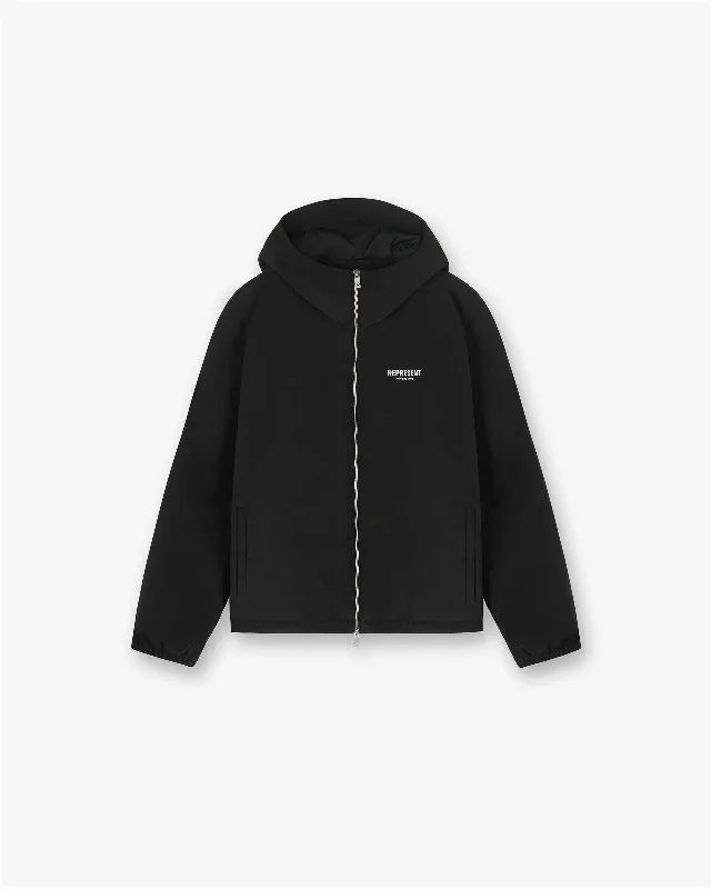 Represent Owners Club Hooded Coach Jacket - Black Chenille Jacket Brocade Jacket Lace Jacket