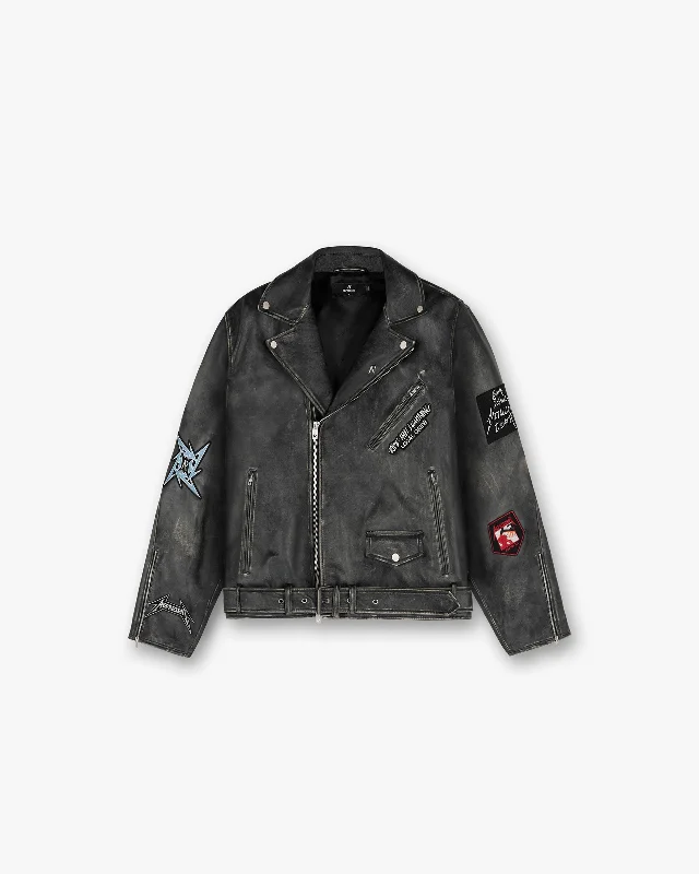 Represent X Metallica™️ Leather Jacket - Black Rayon Fabric Velvet Fabric Corduroy Fabric