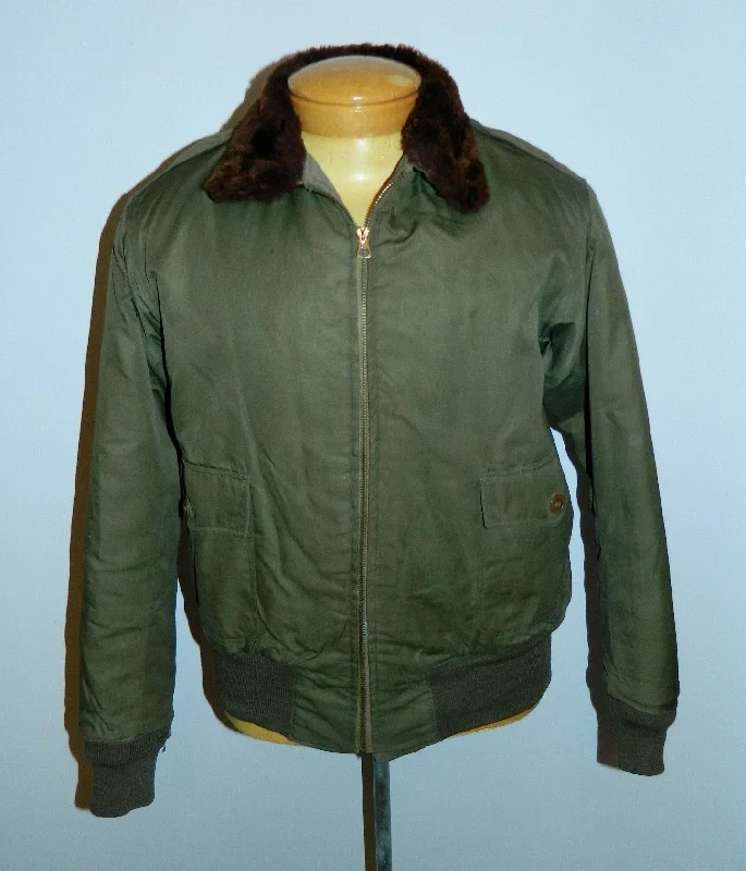 vintage 1940s B 10 flight jacket USAAF WWII cloth bomber jacket 42 Fitted Jacket Loose Jacket Oversized Jacket