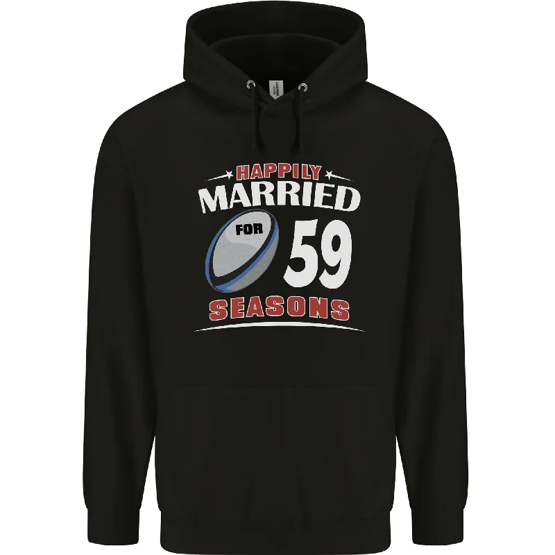 59 Year Wedding Anniversary 59th Rugby Mens 80% Cotton Hoodie Hoodie with Double Zipper Versatile Adjustable