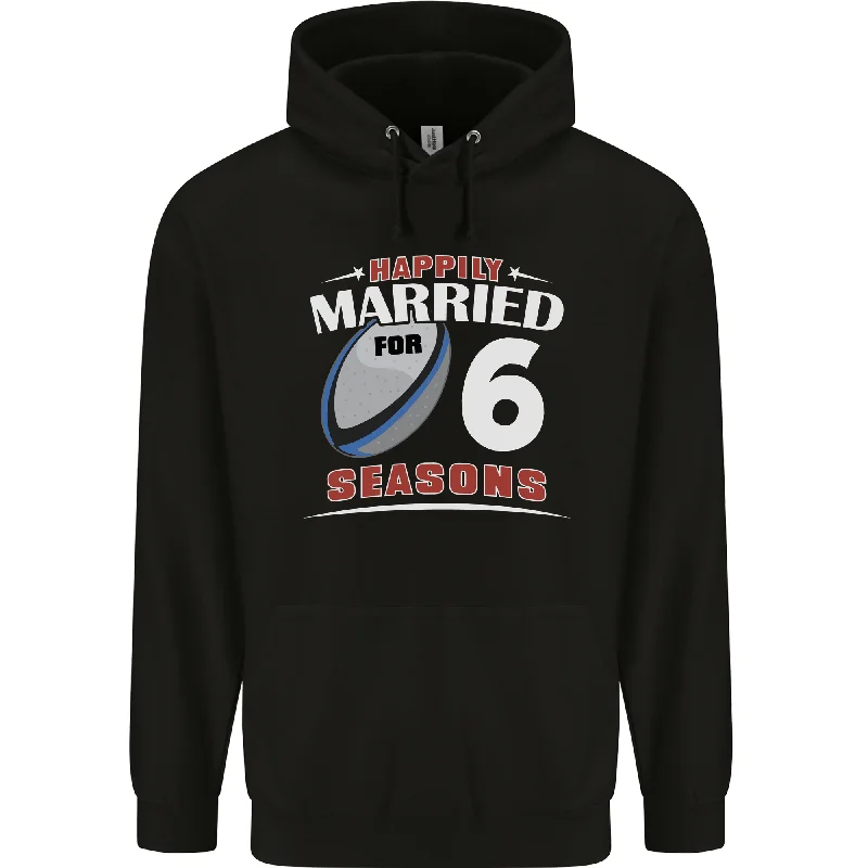 6 Year Wedding Anniversary 6th Rugby Mens 80% Cotton Hoodie Hoodie with Relaxed Fit Easy Casual