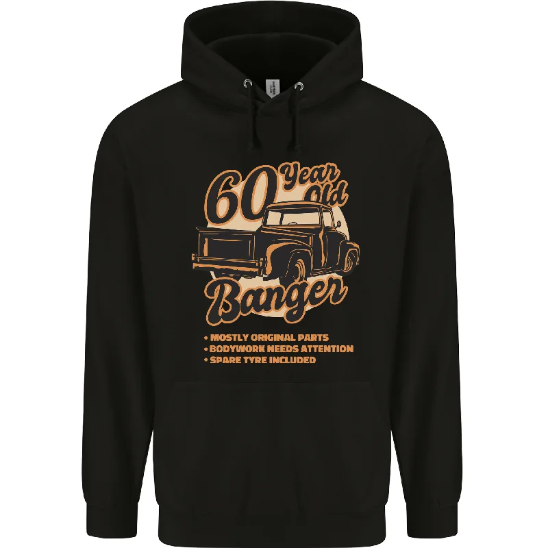 60 Year Old Banger Birthday 60th Year Old Mens 80% Cotton Hoodie Hoodie with Hem Elastic Stretchable Comfortable