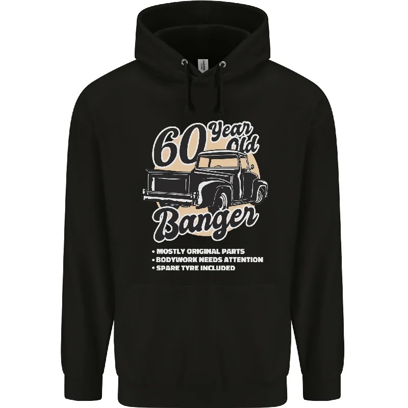 60 Year Old Banger Birthday 60th Year Old Mens 80% Cotton Hoodie Hoodie with Full-Zip Functional Layering