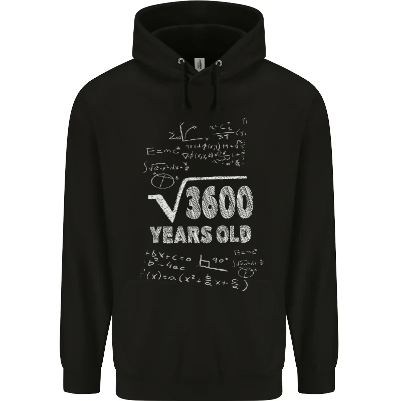 60th Birthday 60 Year Old Geek Funny Maths Mens 80% Cotton Hoodie Hoodie with Pastel Soft Subtle