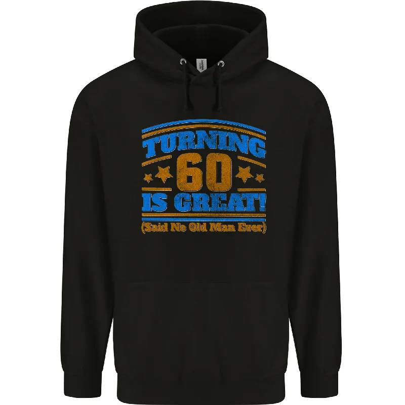 60th Birthday Turning 60 Is Great Year Old Mens 80% Cotton Hoodie Hoodie with Camouflage Military Edgy