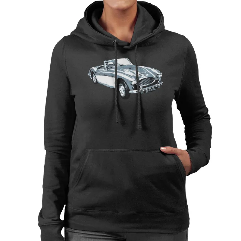 Austin Healey 100 Six British Motor Heritage Women's Hooded Sweatshirt Hoodie with Cuffed Sleeves Snug Secure