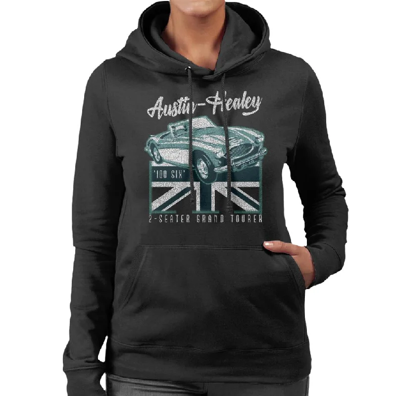 Austin Healey 2 Seater Grand Tourer British Motor Heritage Women's Hooded Sweatshirt Hoodie with Relaxed Fit Easy Casual