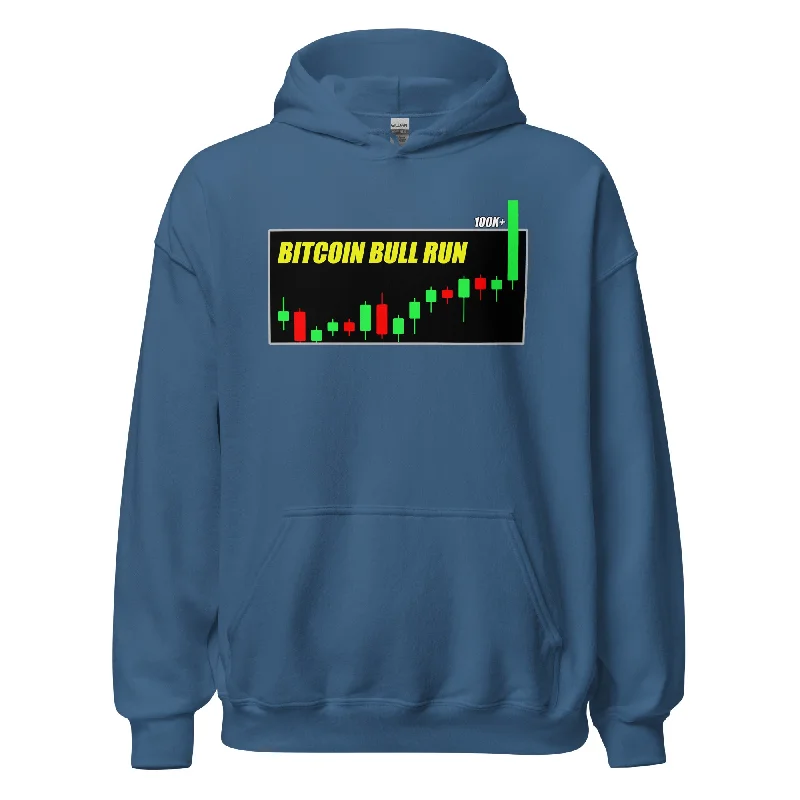 Bitcoin Bull Run Crypto Season 2024 / 25 Pullover Hoodie Sweatshirt Hoodie with Raw Hem Edgy Unfinished