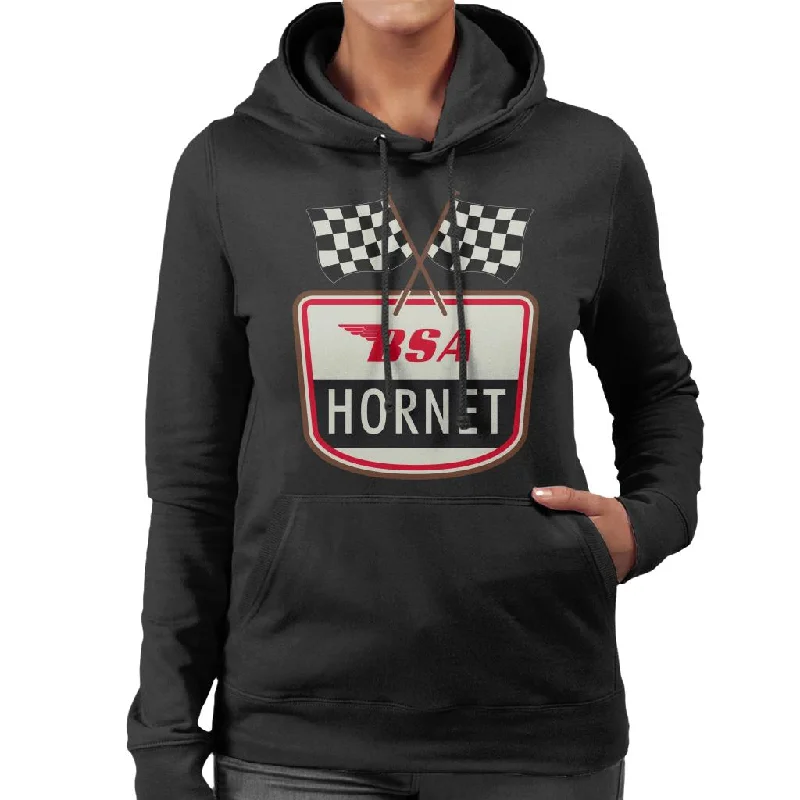 BSA Hornet Women's Hooded Sweatshirt Hoodie with Distressed Vintage Worn