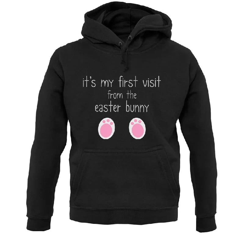 First Visit From The Eater Bunny Unisex Hoodie Hoodie with Hem Detail Decorative Unique