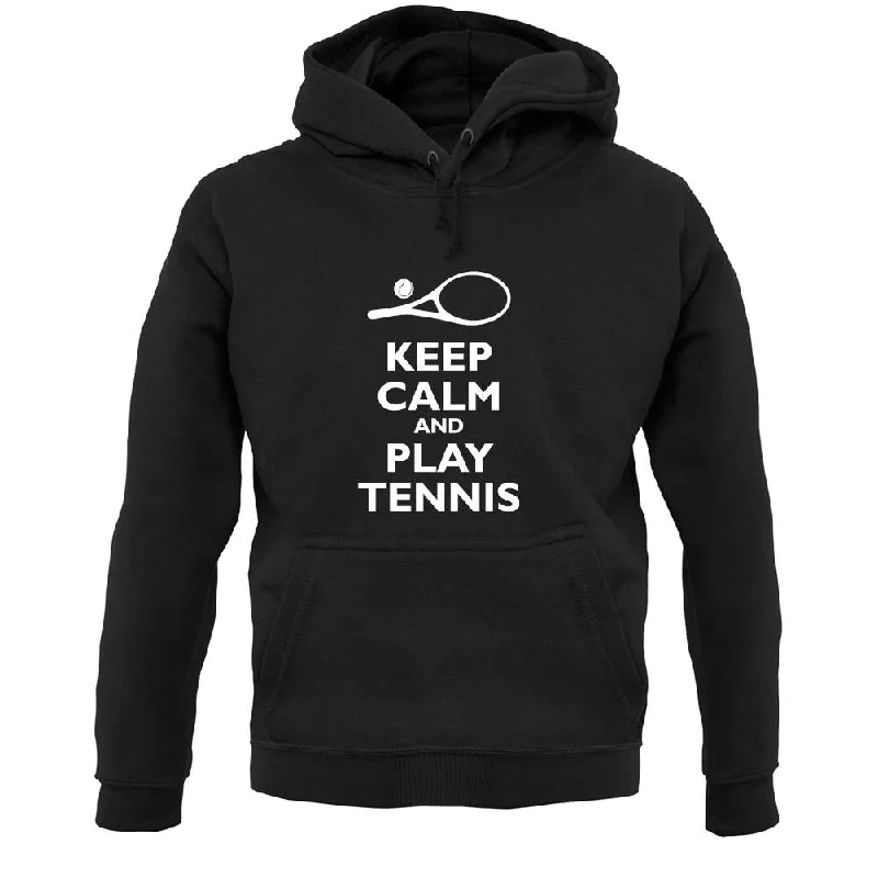 Keep Calm And Play Tennis Unisex Hoodie Zip Hoodie Drawstring Kangaroo Pocket