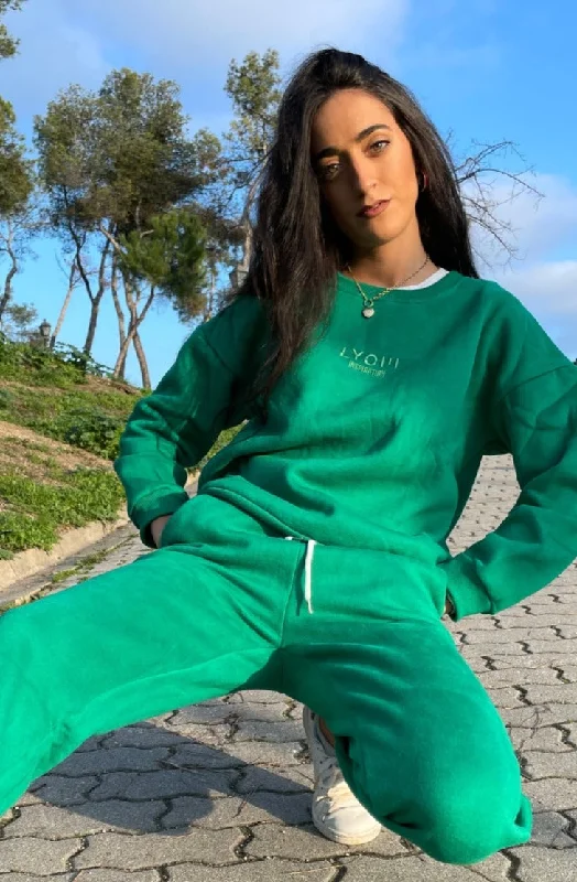 LYOM™ Inspiration Hoodie - Quetzal Green Hoodie with V-Neck Classic Versatile