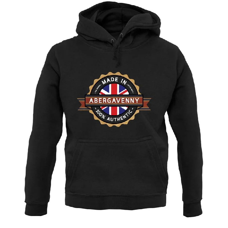 Made In Abergavenny 100% Authentic Unisex Hoodie Hoodie with Logo Branding Identity