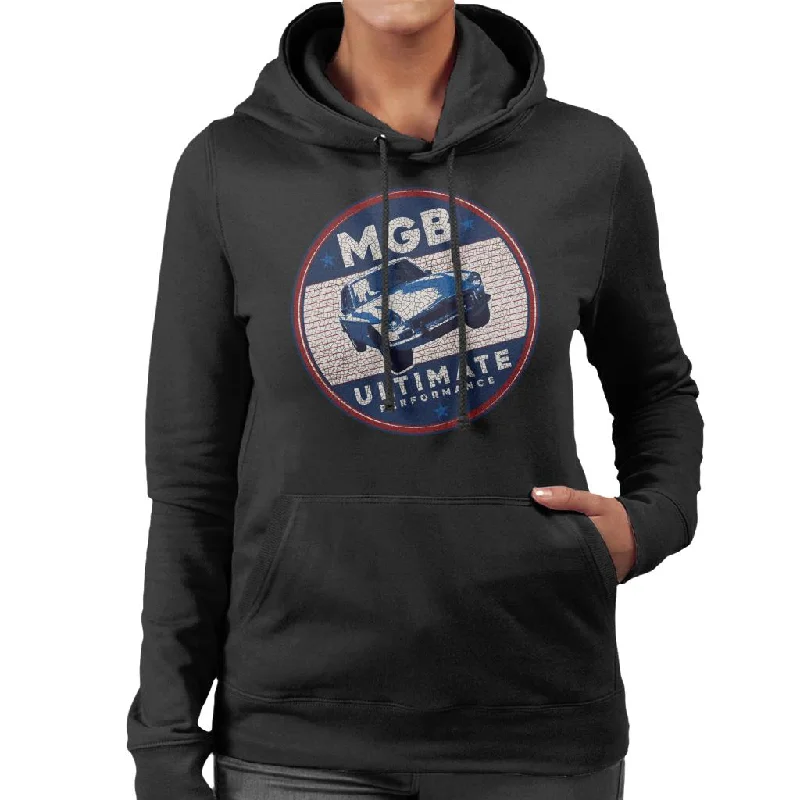 MG B Ultimate Performance British Motor Heritage Women's Hooded Sweatshirt Hooded Sweatshirt Casual Wear Street Style