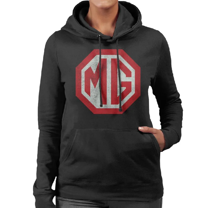 MG Classic Logo British Motor Heritage Women's Hooded Sweatshirt Hoodie with Hood Adjustable Protection