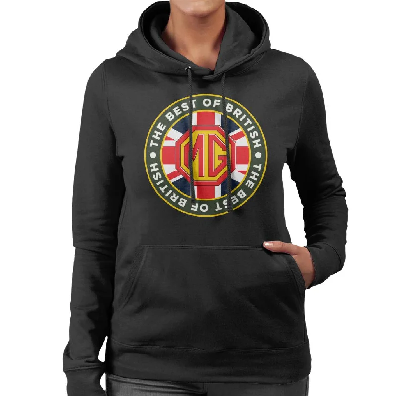 MG The Best Of British Motor Heritage Women's Hooded Sweatshirt Hoodie with Zipper Versatile Modern