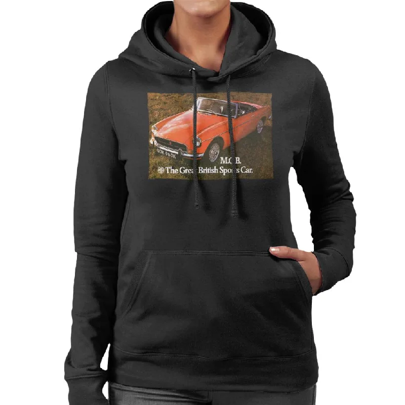 MG The Great British Sports Car British Motor Heritage Women's Hooded Sweatshirt Hoodie with Toggle Buttons Decorative Unique