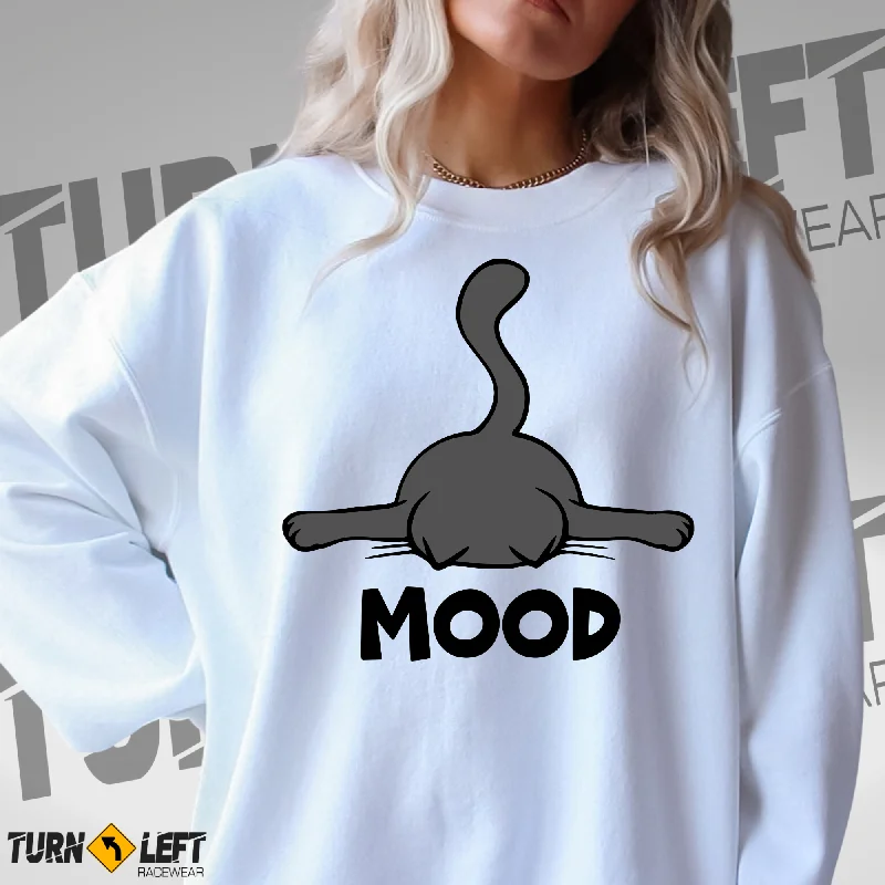 Mood Cat Crewneck Sweatshirt Hoodie Crop Top Short Trendy