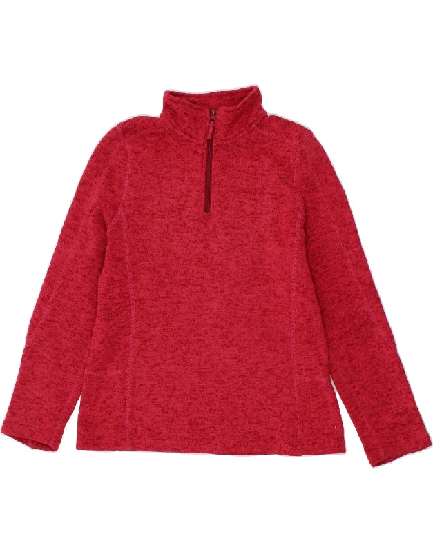 MOUNTAIN WAREHOUSE Womens Zip Neck Sweatshirt Jumper UK 10 Small  Red Hoodie with Zipper Versatile Modern