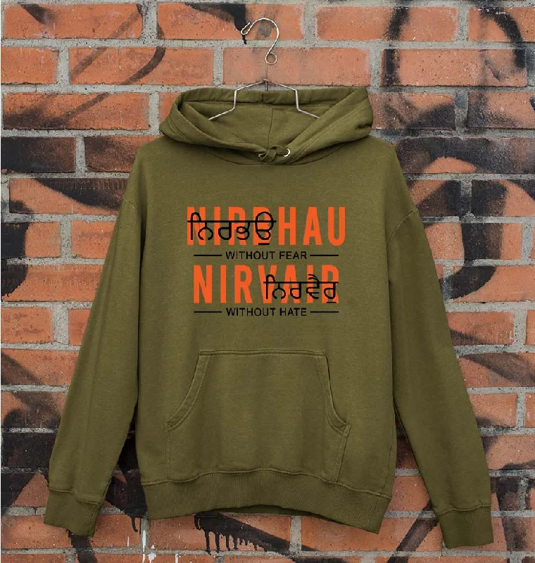 Nirbhau Nirvair Unisex Hoodie for Men/Women Hoodie with Bell Sleeves Flared Feminine