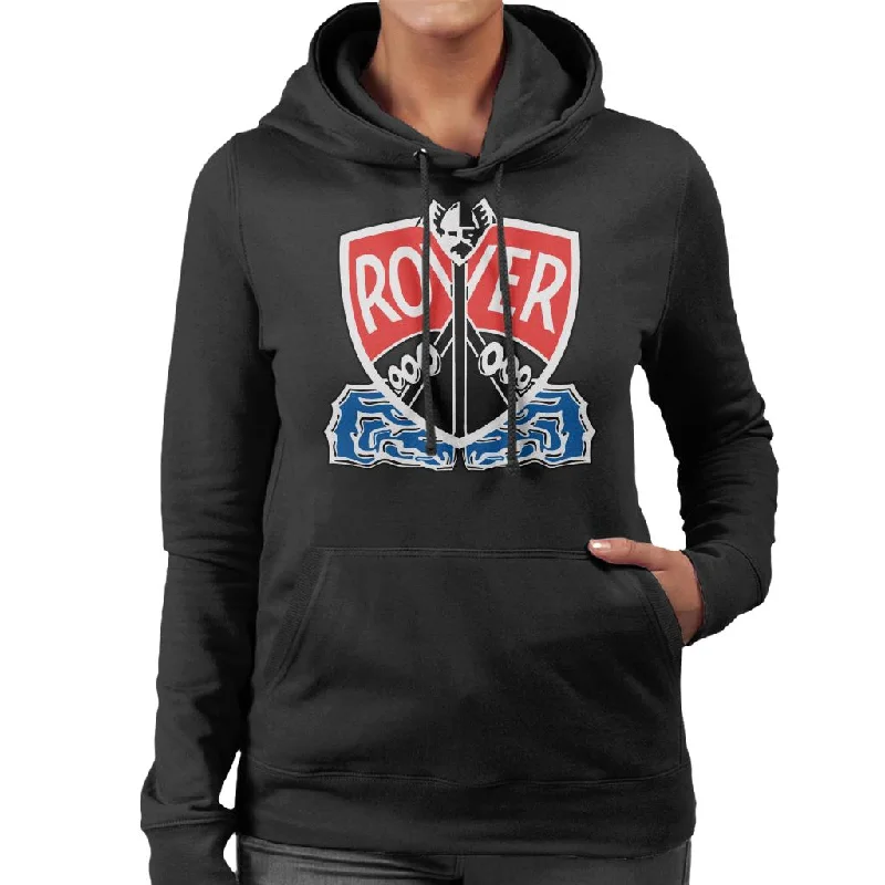 Rover Viking Longship British Motor Heritage Women's Hooded Sweatshirt Hoodie with Bell Sleeves Flared Feminine