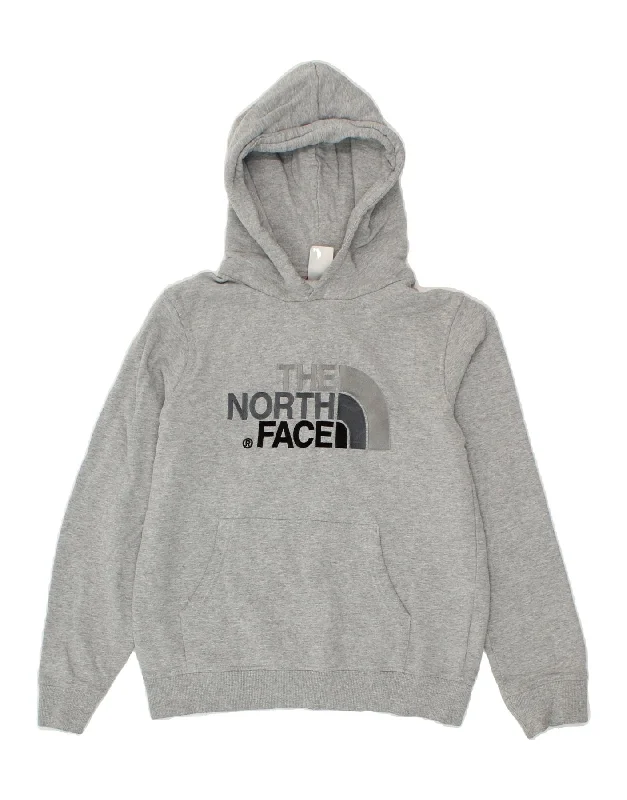 THE NORTH FACE Boys Graphic Hoodie Jumper 11-12 Years Large  Grey Cotton Hoodie with Magnetic Closure Innovative Modern